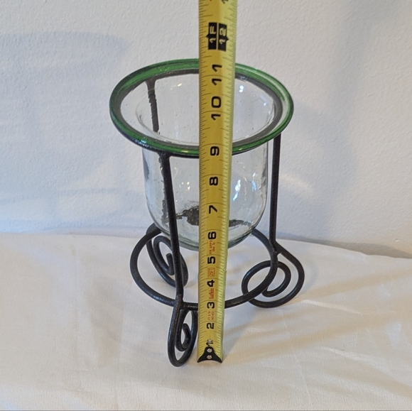 Glass Candle Holder With Metal Stand - Picture 8 of 8